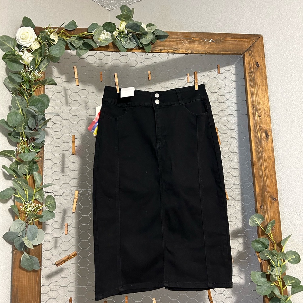Black jean skirt